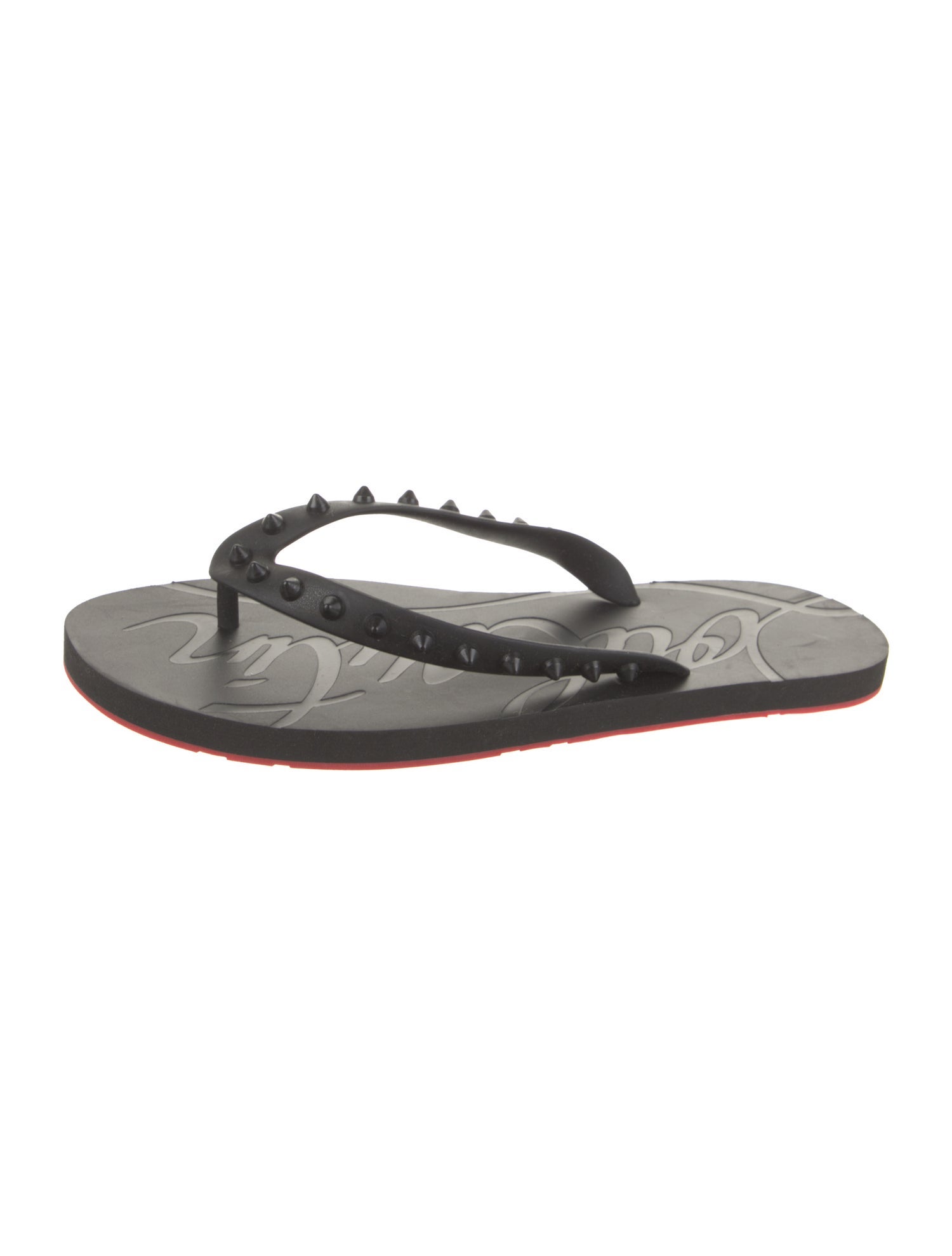 Christian Louboutin Rubber Studded Accents Flip Flops