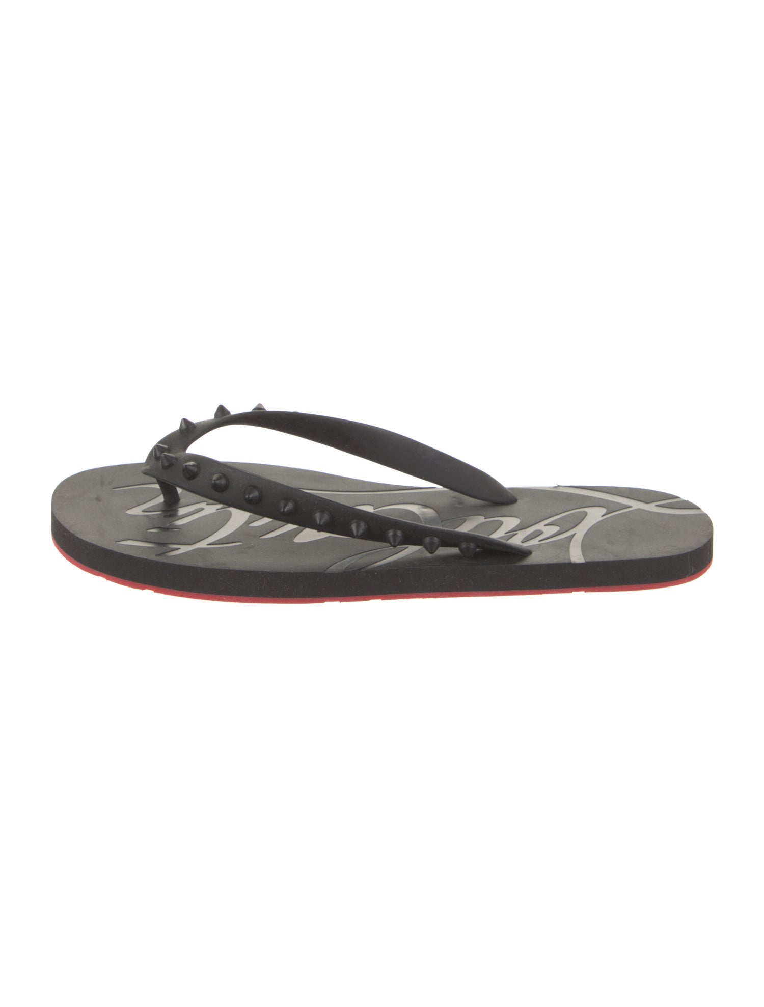 Christian Louboutin Rubber Studded Accents Flip Flops