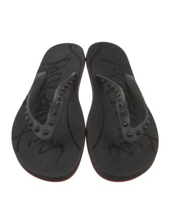 Christian Louboutin Rubber Studded Accents Flip Flops