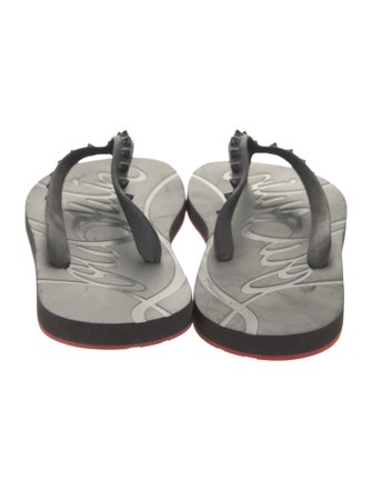 Christian Louboutin Rubber Studded Accents Flip Flops