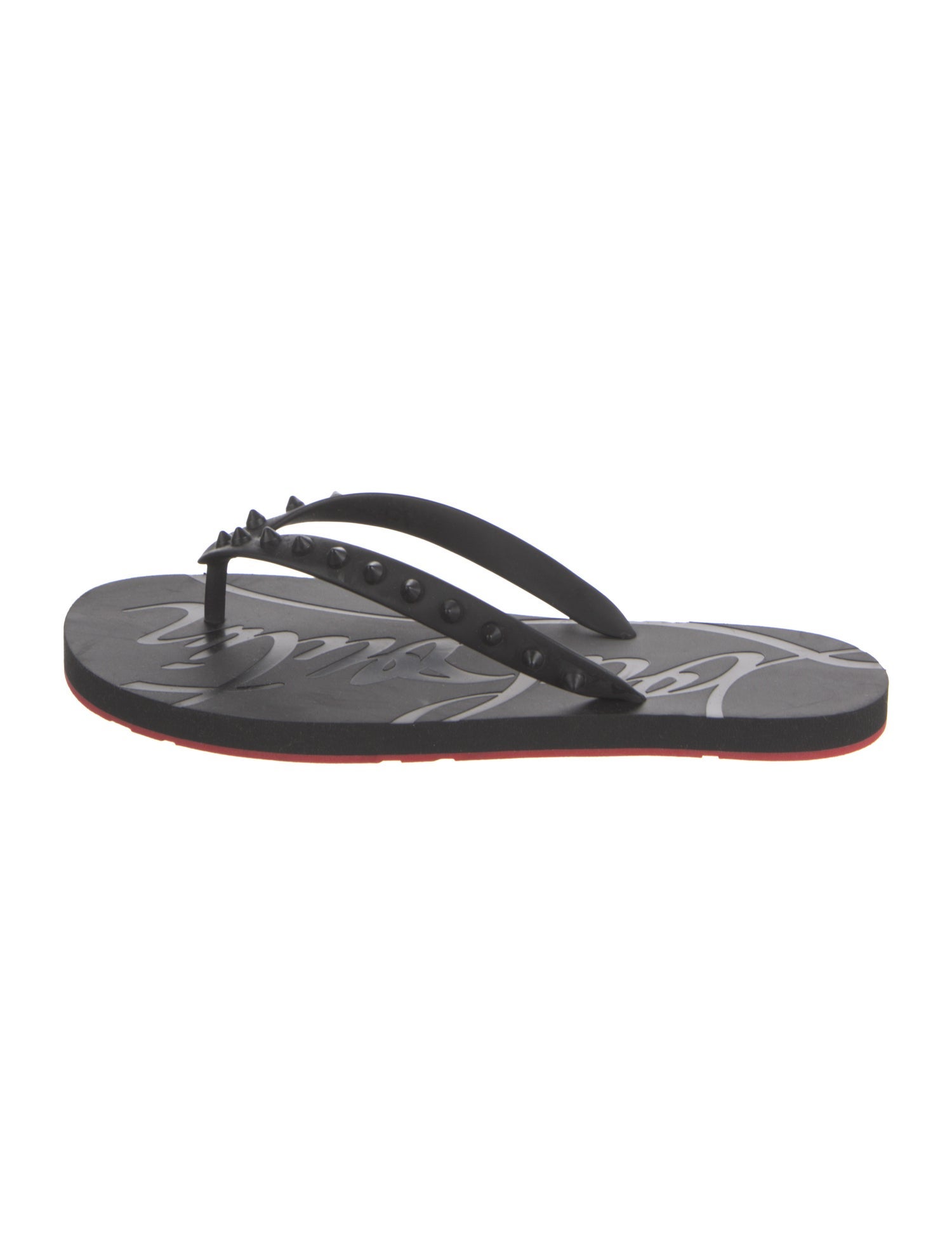 Christian Louboutin Rubber Studded Accents Flip Flops