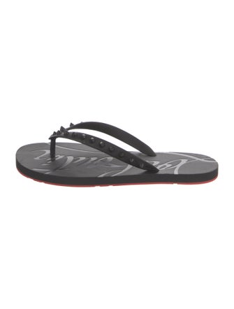 Christian Louboutin Rubber Studded Accents Flip Flops