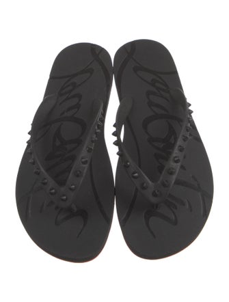 Christian Louboutin Rubber Studded Accents Flip Flops