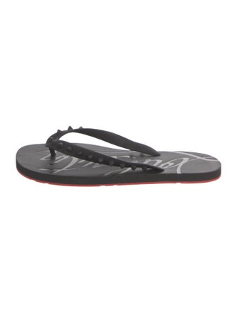 Christian Louboutin Rubber Studded Accents Flip Flops