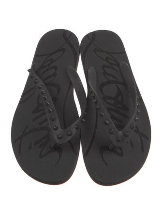 Christian Louboutin Rubber Studded Accents Flip Flops