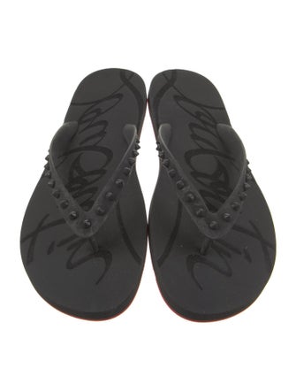 Christian Louboutin Rubber Studded Accents Flip Flops