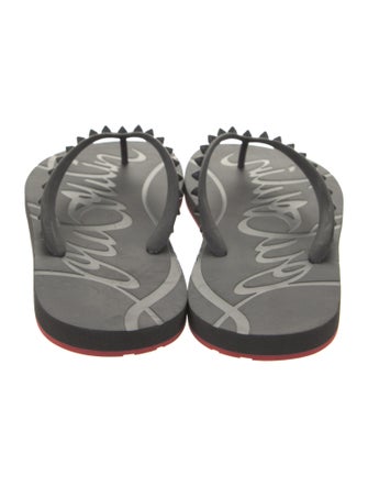 Christian Louboutin Rubber Studded Accents Flip Flops