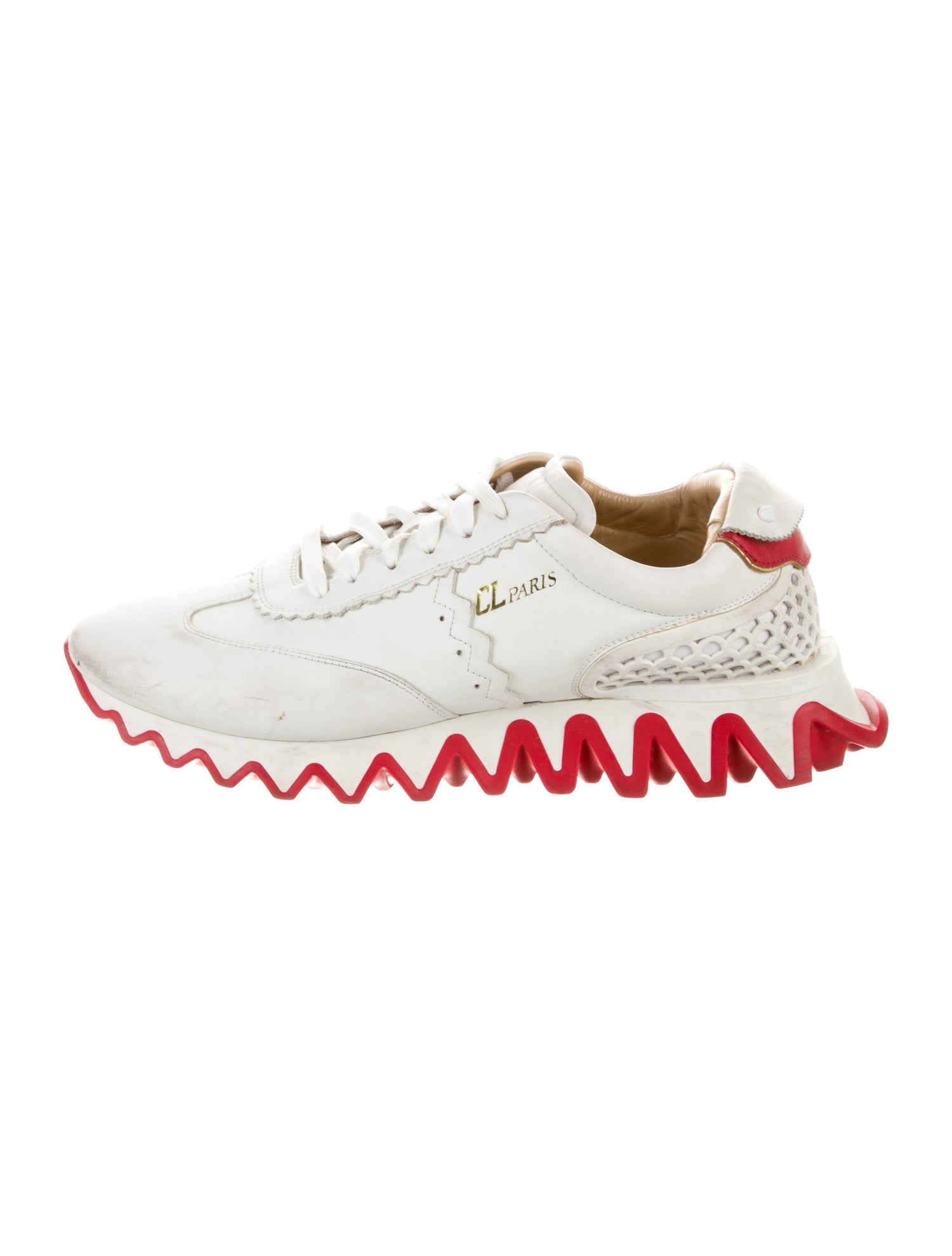 Christian Louboutin Spike Accents Leather Sneakers