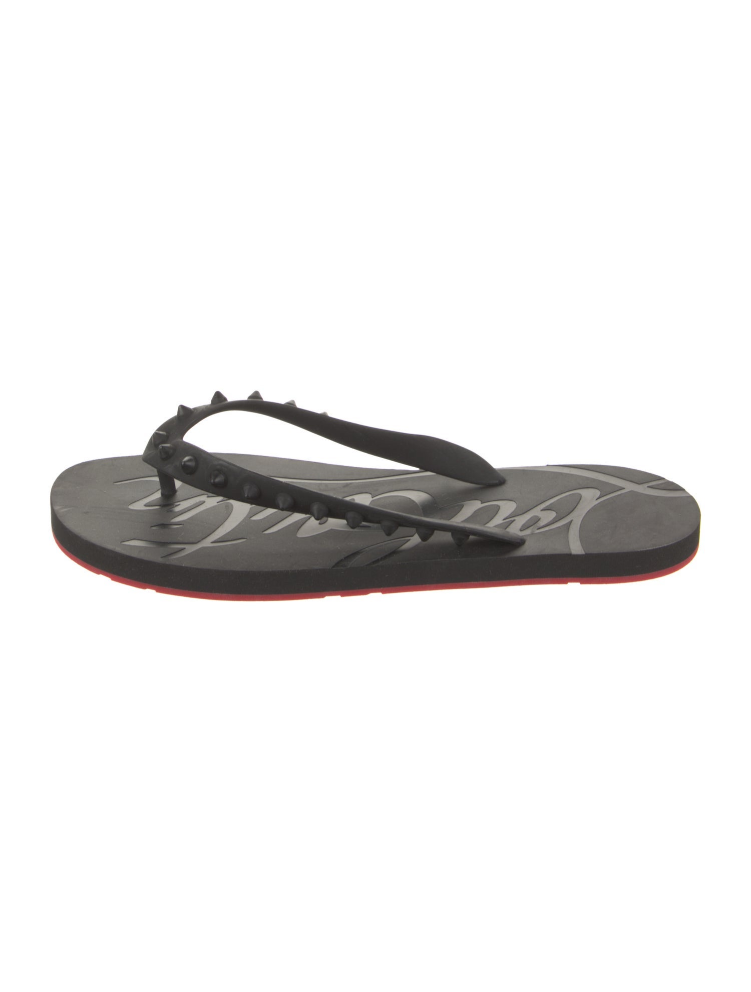 Christian Louboutin Rubber Studded Accents Flip Flops