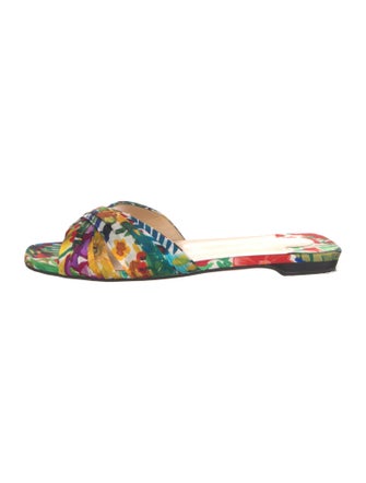 Christian Louboutin Satin Floral Print Slides