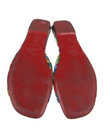 Christian Louboutin Satin Floral Print Slides