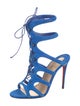 Christian Louboutin Suede Cutout Accent Gladiator Sandals