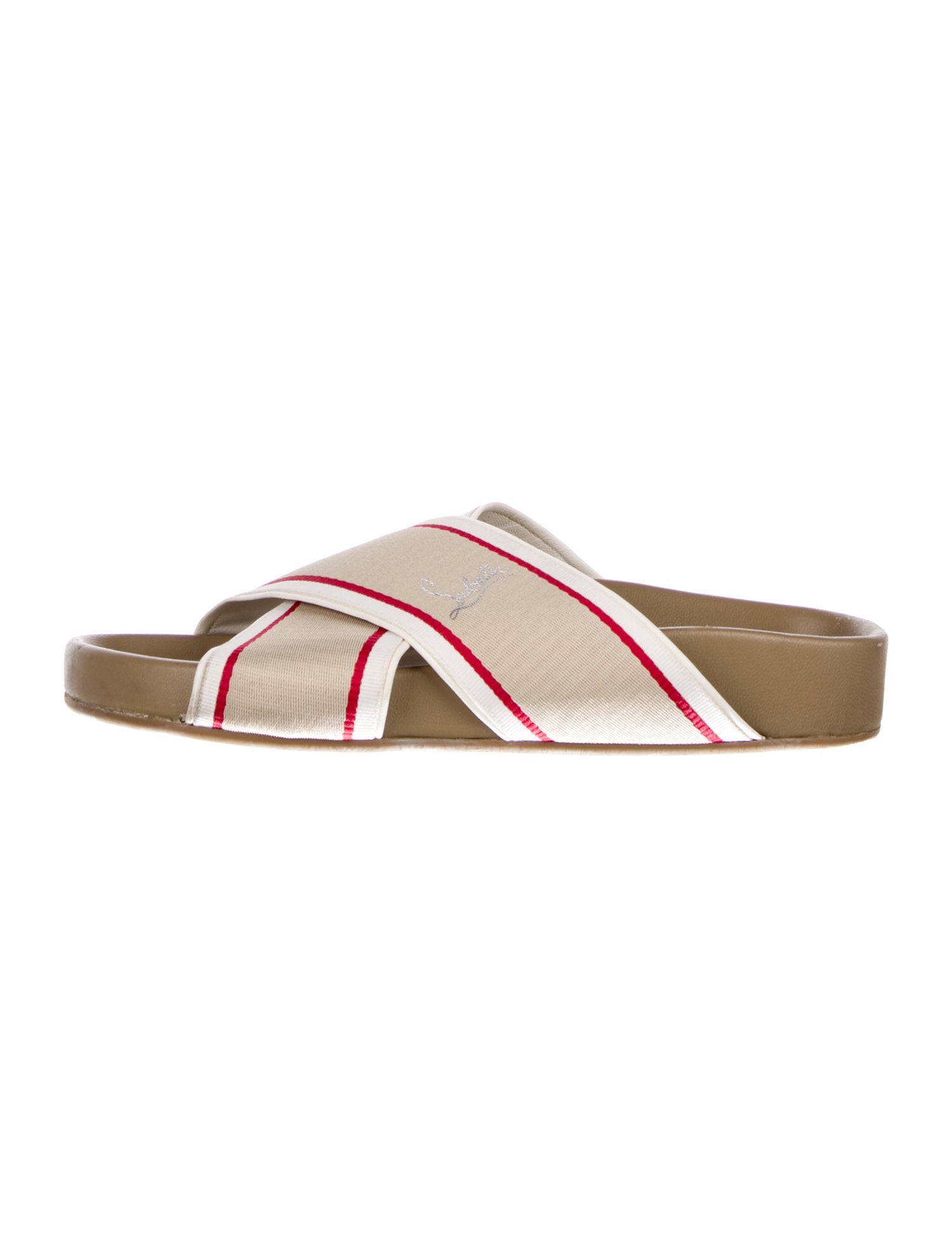 Christian Louboutin Canvas Striped Slides