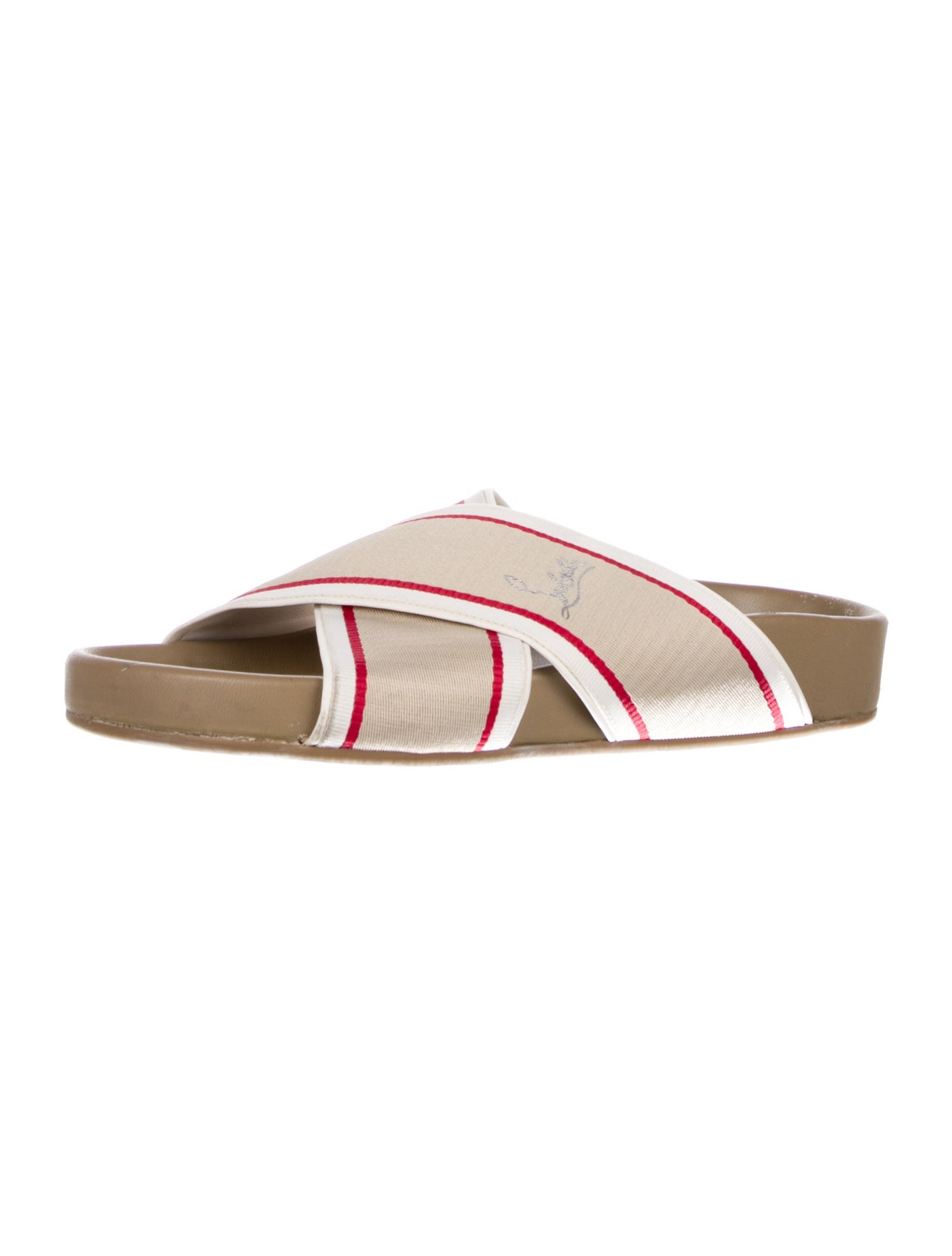 Christian Louboutin Canvas Striped Slides