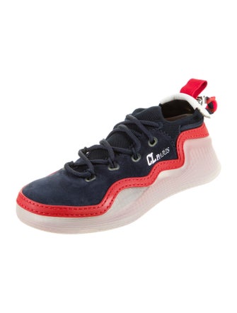 Christian Louboutin Suede Colorblock Pattern Sneakers