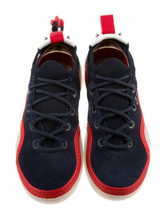 Christian Louboutin Suede Colorblock Pattern Sneakers