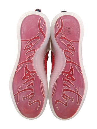 Christian Louboutin Suede Colorblock Pattern Sneakers