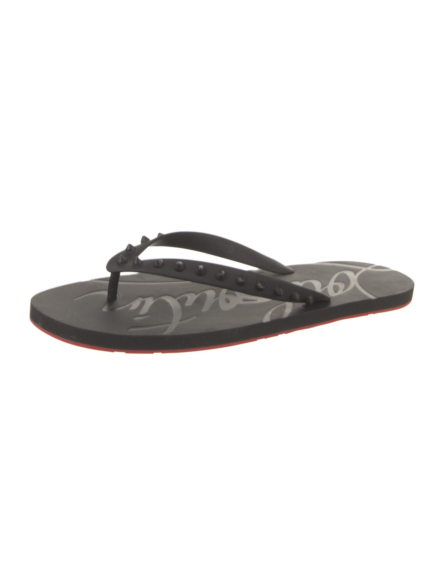 Christian Louboutin Rubber Studded Accents Flip Flops
