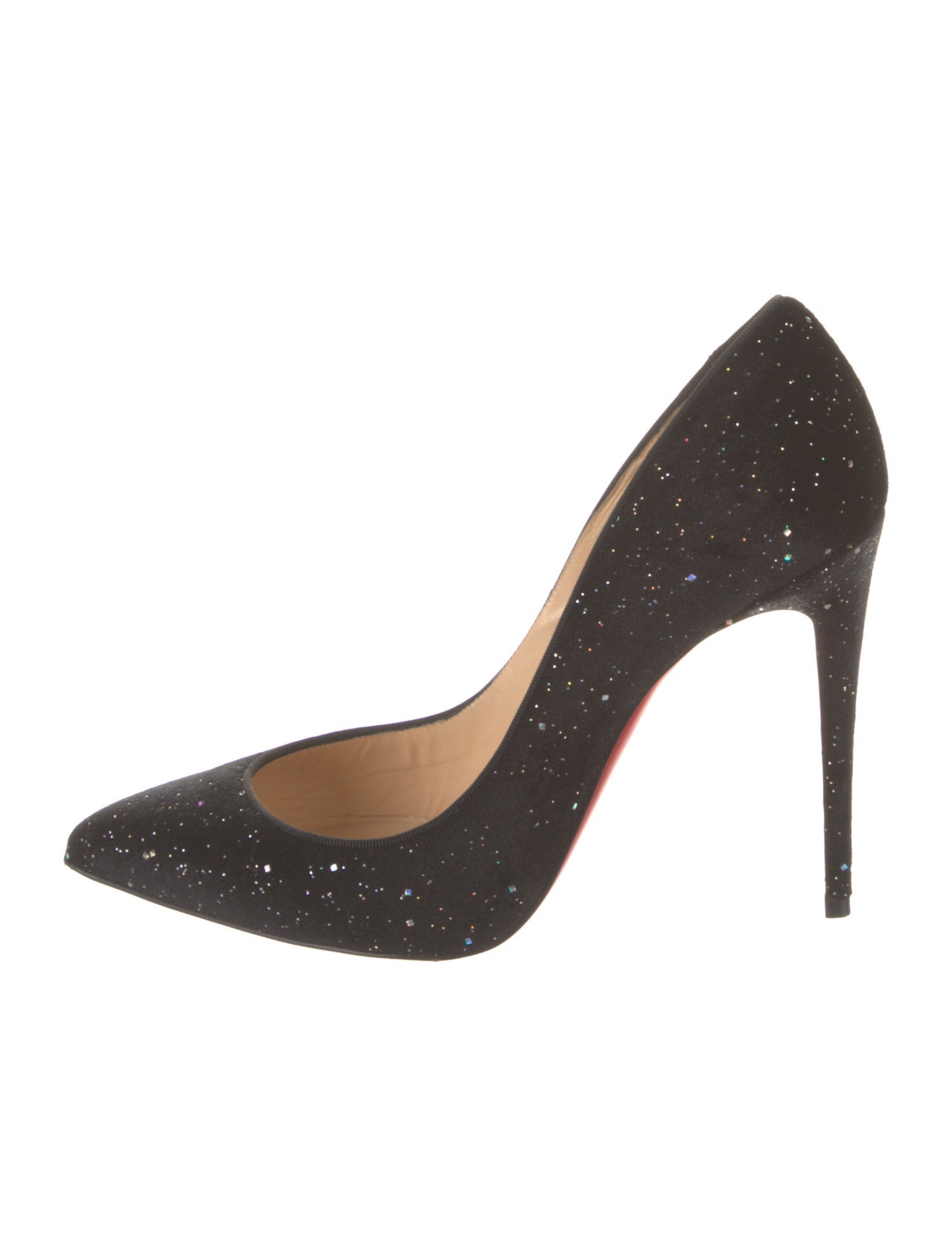 Christian Louboutin Velvet Glitter Accents Pumps