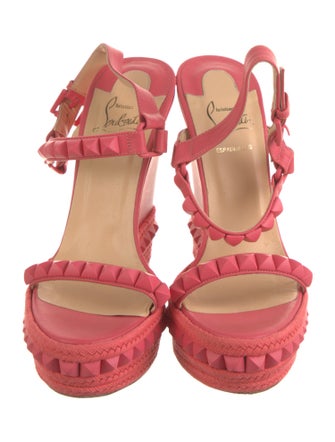 Christian Louboutin Rockstud Accents Leather Espadrilles