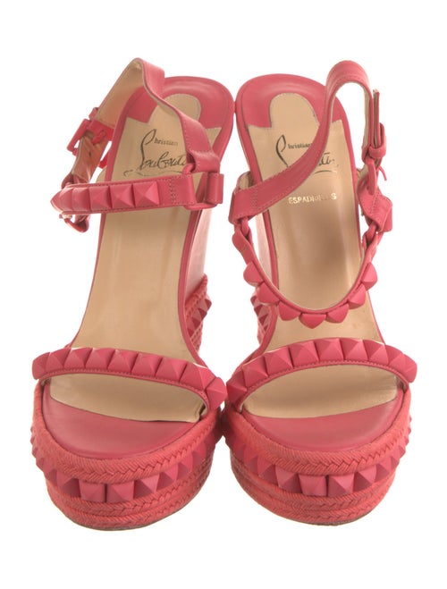 Christian Louboutin Rockstud Accents Leather Espadrilles