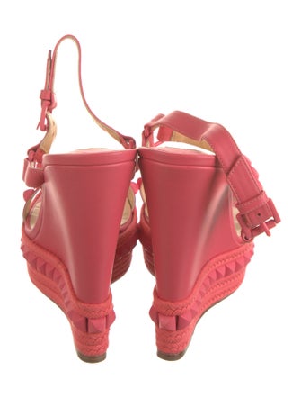 Christian Louboutin Rockstud Accents Leather Espadrilles