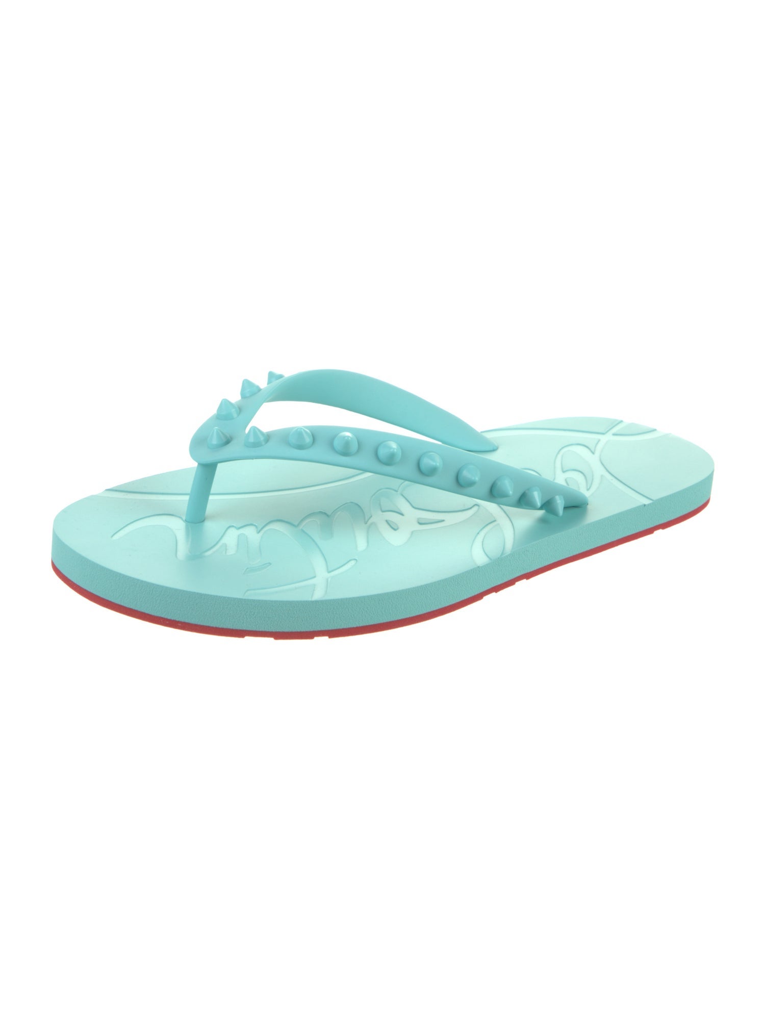 Christian Louboutin Rubber Studded Accents Flip Flops