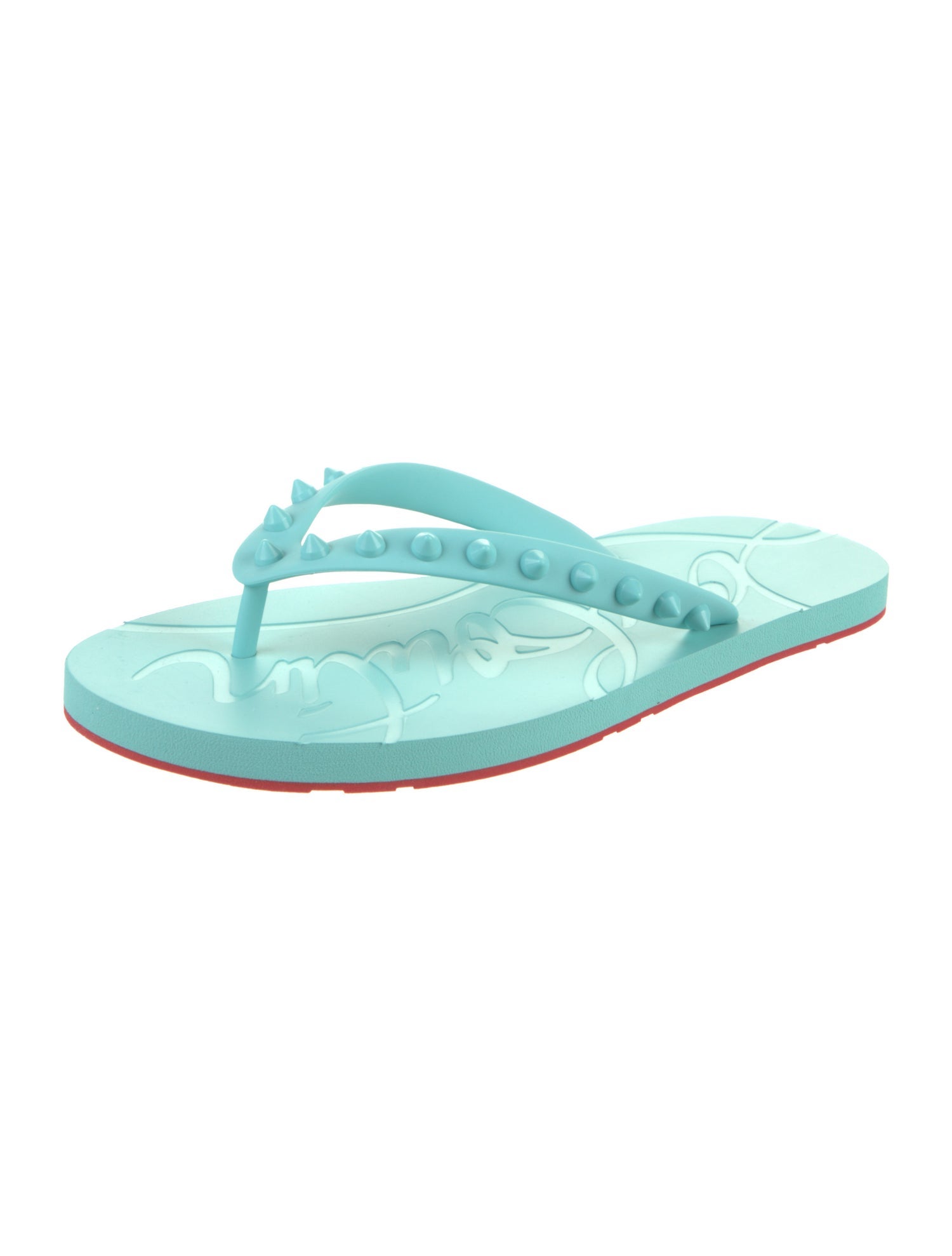 Christian Louboutin Rubber Studded Accents Flip Flops