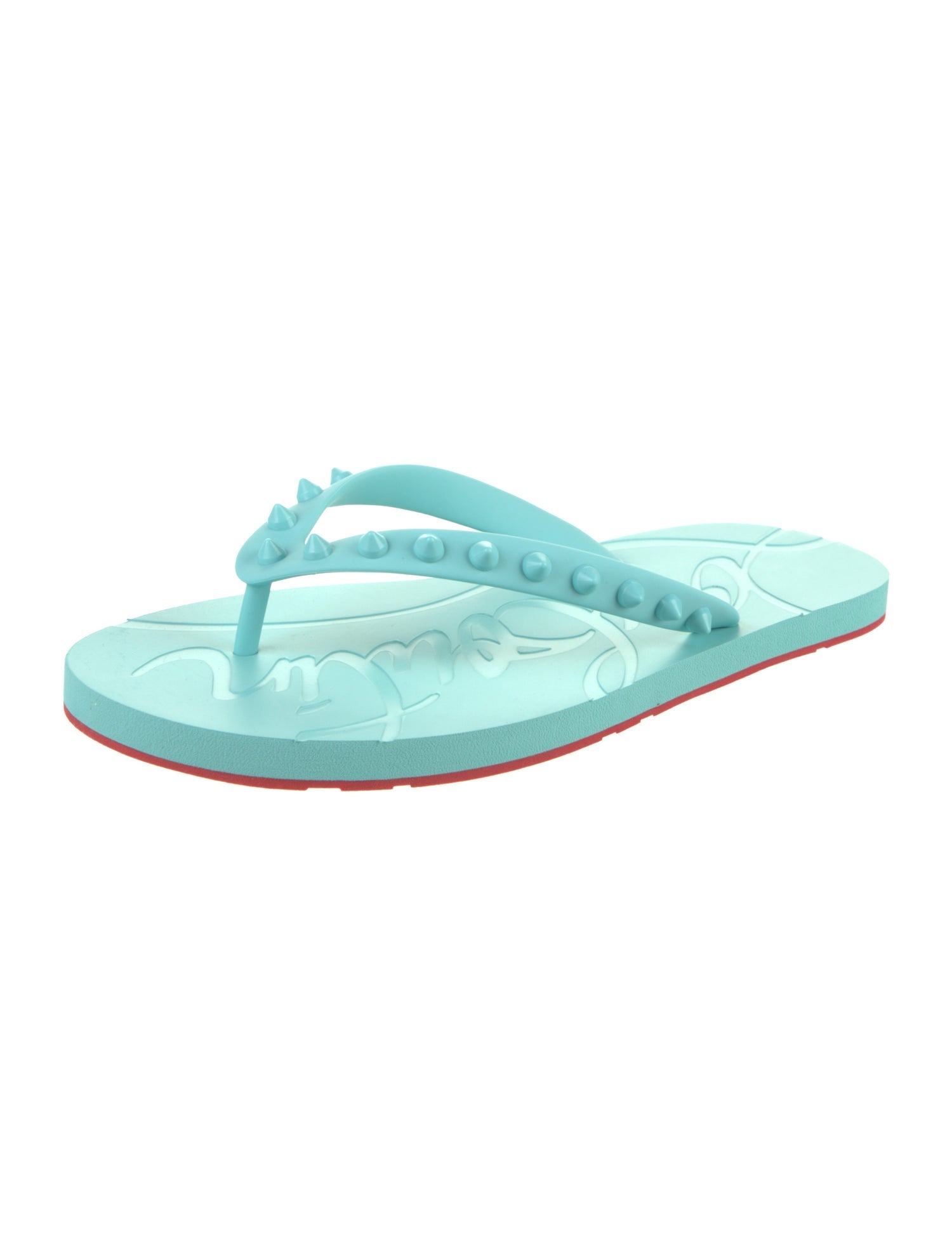 Christian Louboutin Rubber Studded Accents Flip Flops