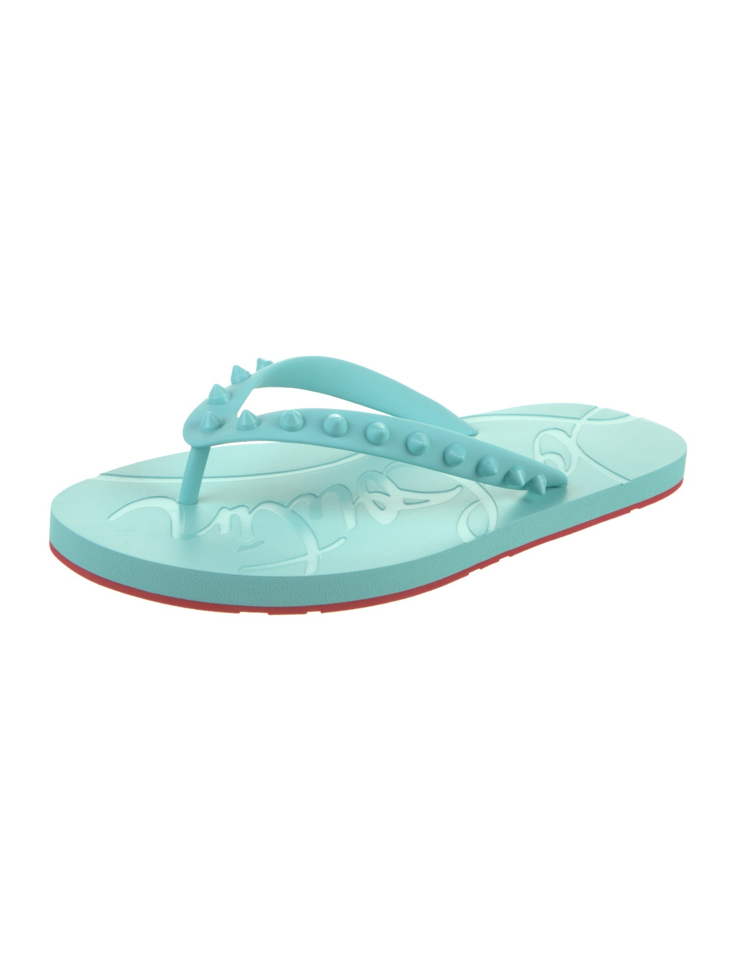 Christian Louboutin Rubber Studded Accents Flip Flops