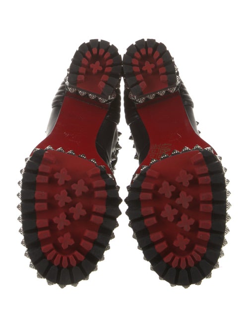 Christian Louboutin Leather Studded Accents Combat Boots