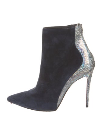 Christian Louboutin Suede Animal Print Boots