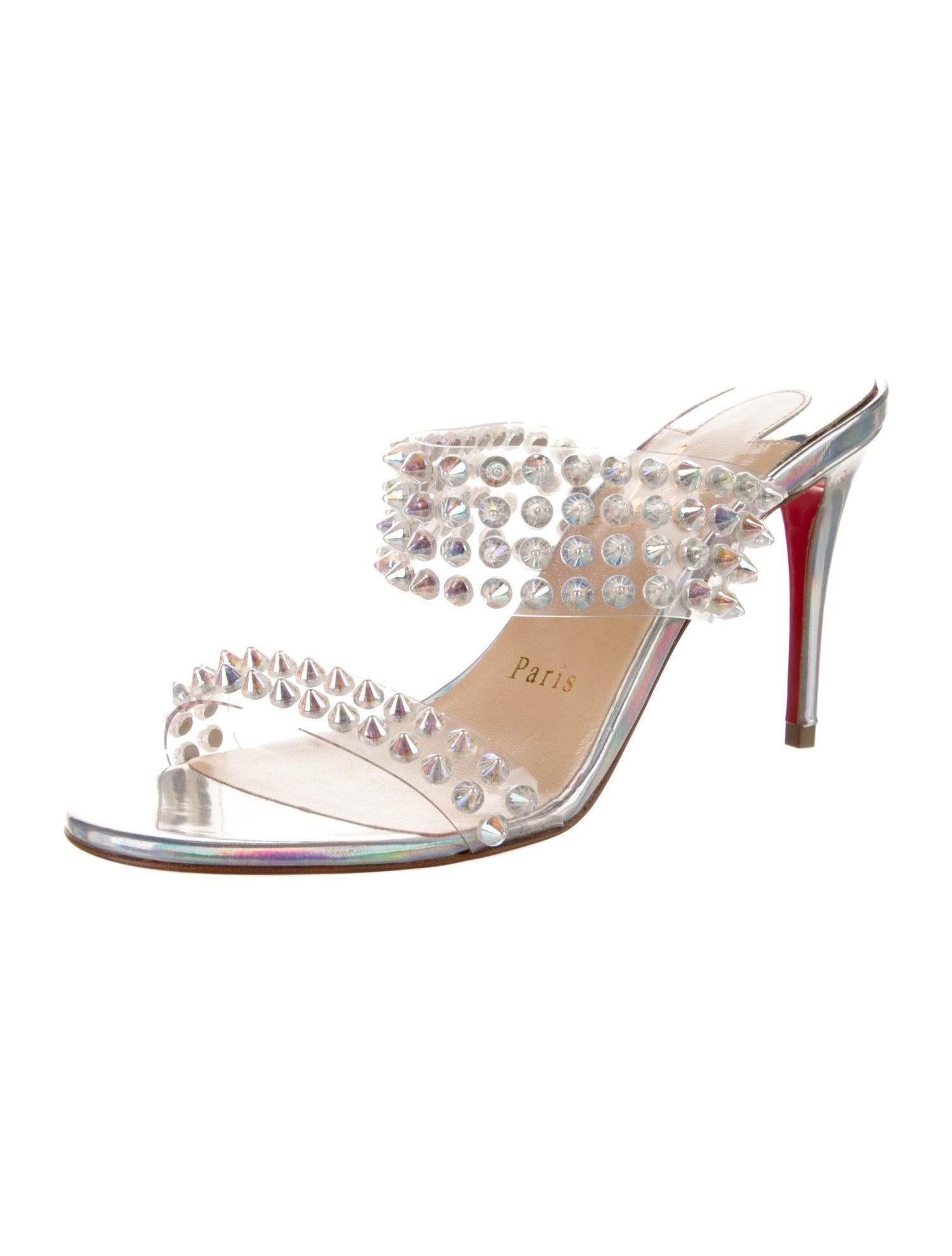 Christian Louboutin Spike Accents PVC Slides