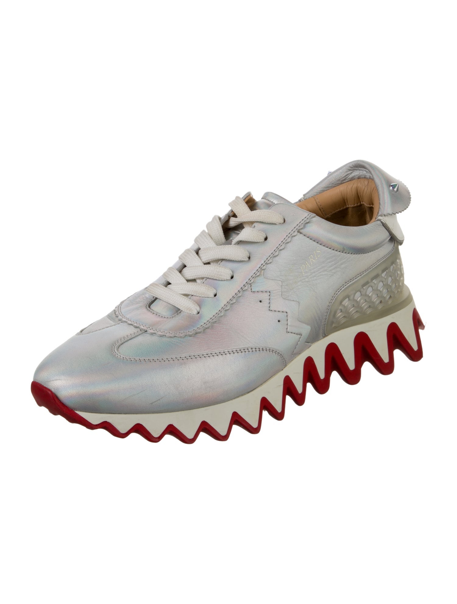 Christian Louboutin Leather Studded Accents Sneakers