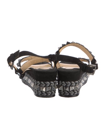 Christian Louboutin Suede Studded Accents Espadrilles