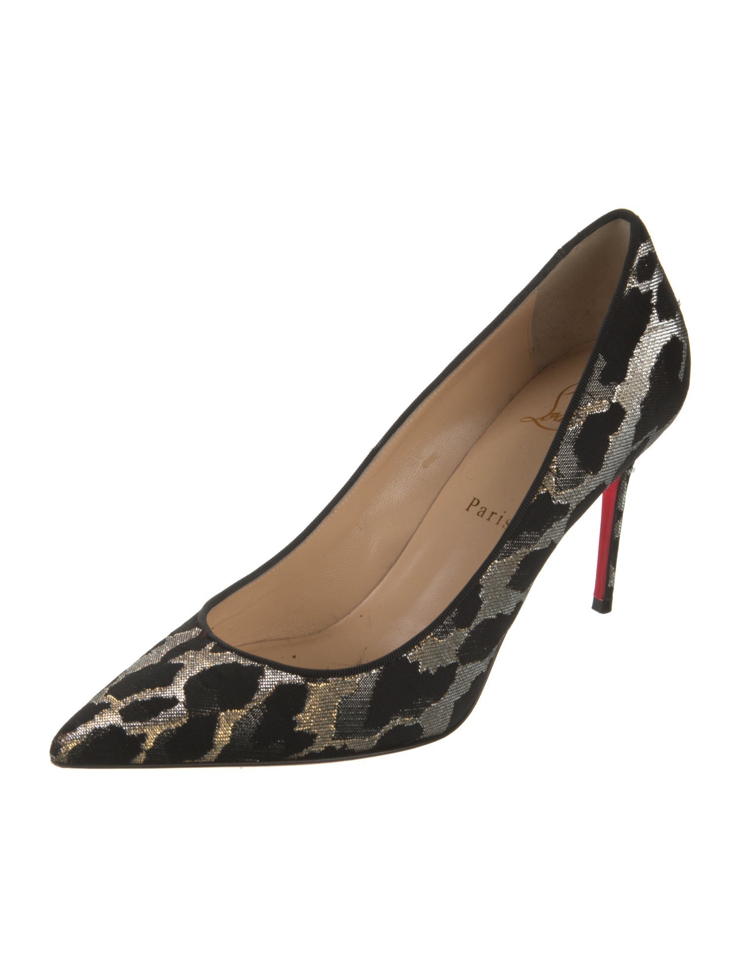 Christian Louboutin Animal Print Glitter Accents Pumps
