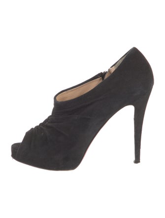 Christian Louboutin Suede Pleated Accents Pumps