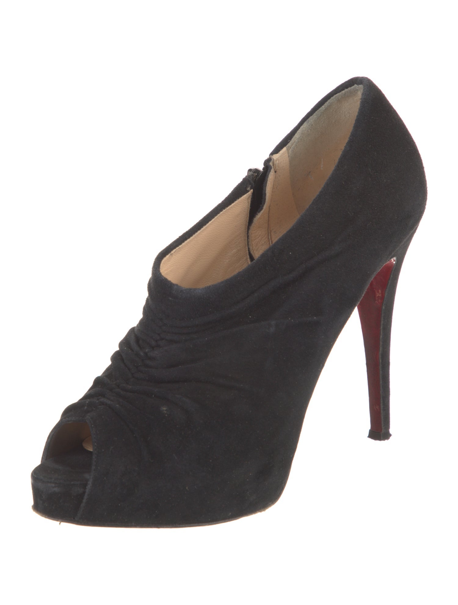 Christian Louboutin Suede Pleated Accents Pumps