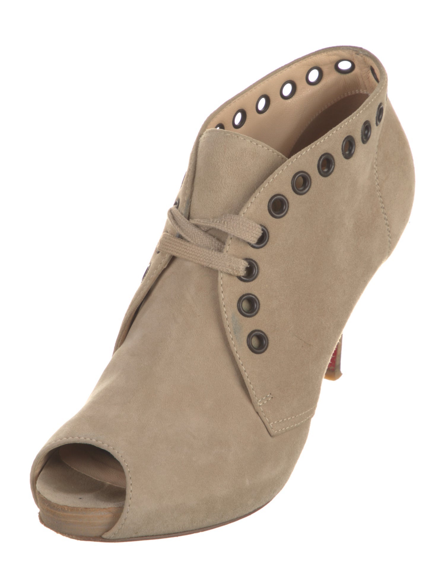 Christian Louboutin Suede Studded Accents Pumps