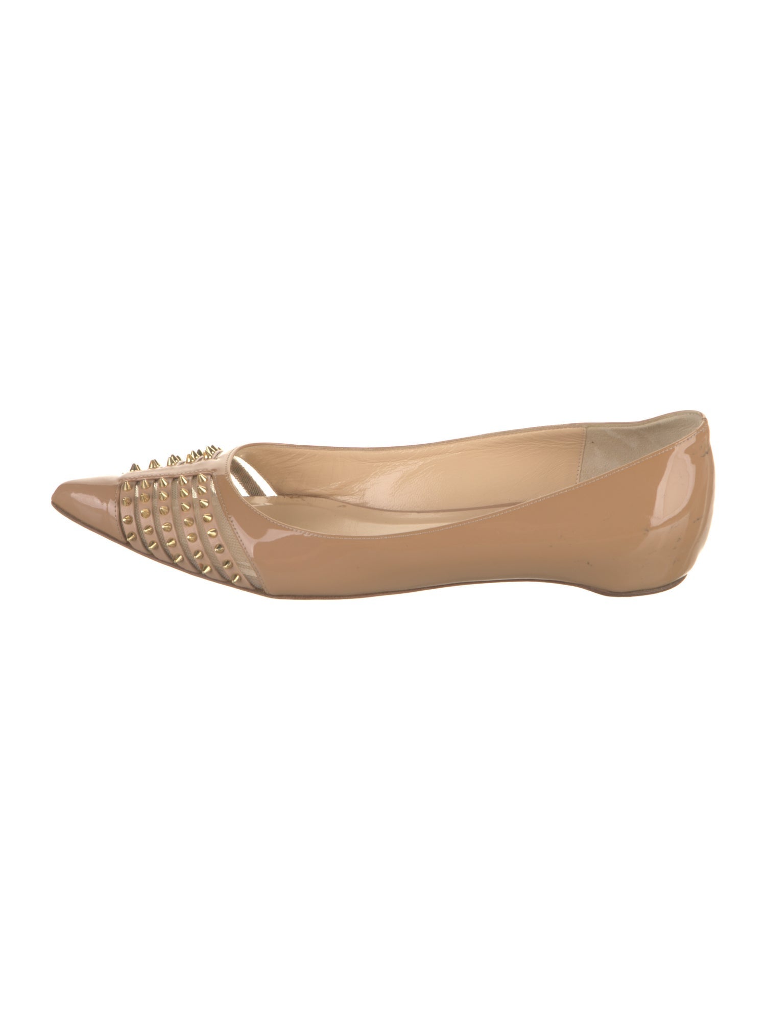 Christian Louboutin Spike Accents Leather Ballet Flats