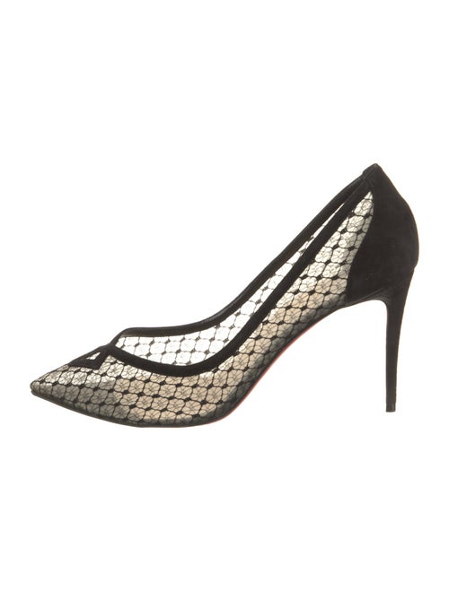 Christian Louboutin Suede Mesh Accents Pumps