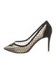 Christian Louboutin Suede Mesh Accents Pumps