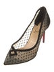 Christian Louboutin Suede Mesh Accents Pumps