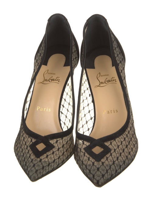 Christian Louboutin Suede Mesh Accents Pumps