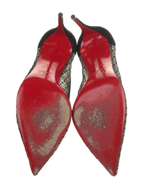 Christian Louboutin Suede Mesh Accents Pumps