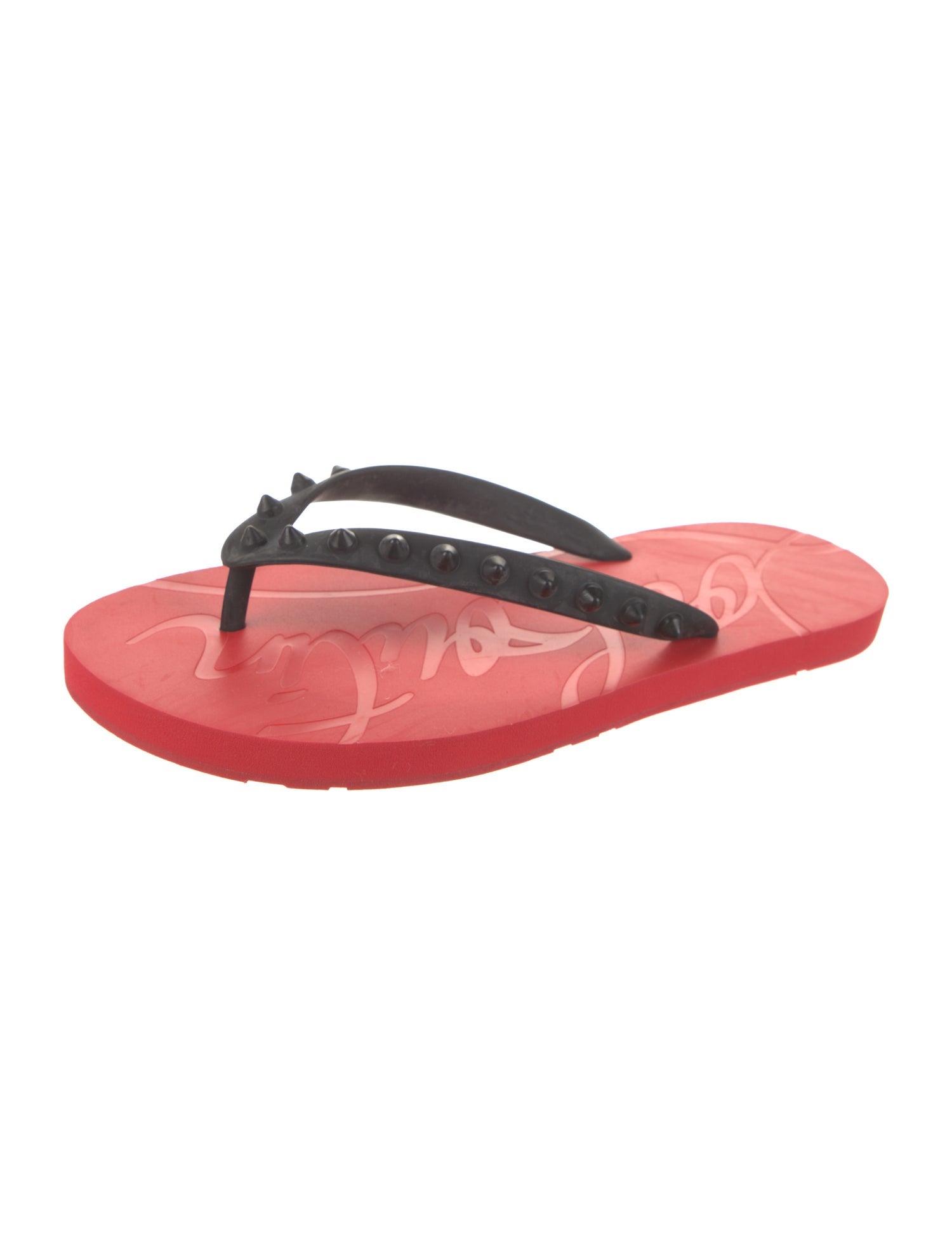 Christian Louboutin Rubber Studded Accents Flip Flops