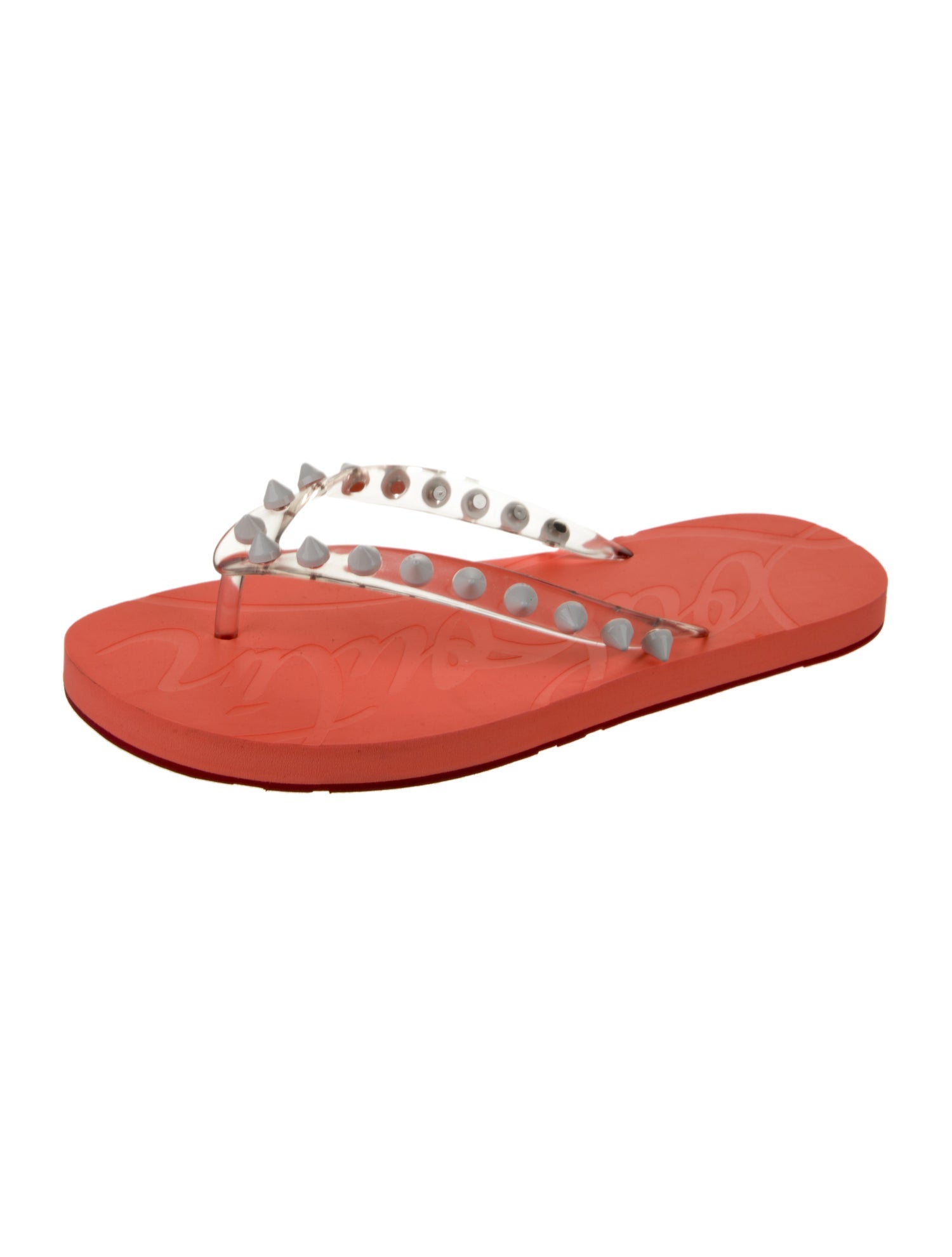 Christian Louboutin Rubber Studded Accents Flip Flops