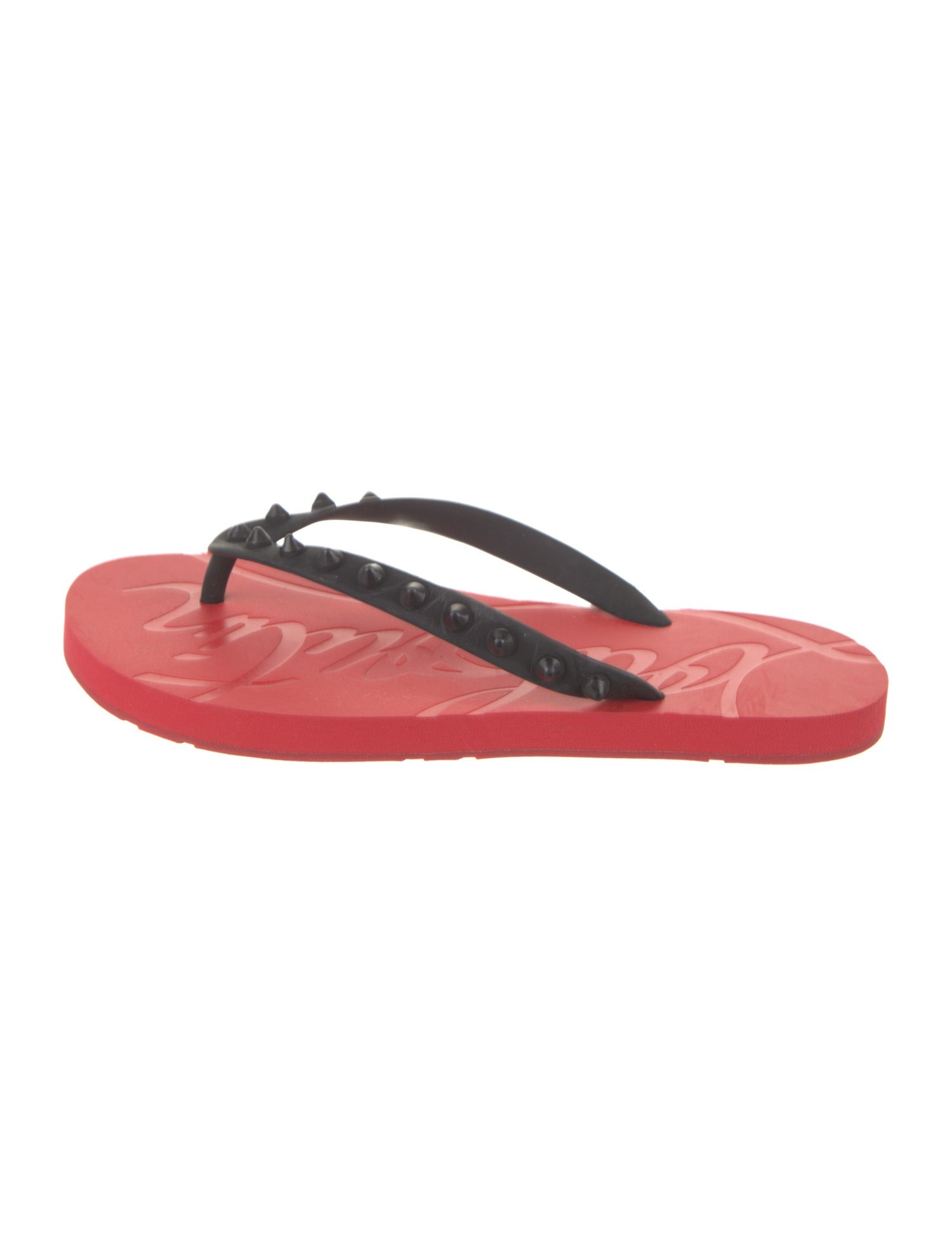 Christian Louboutin Rubber Studded Accents Flip Flops
