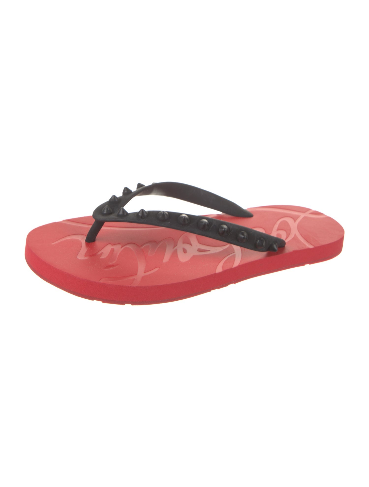 Christian Louboutin Rubber Studded Accents Flip Flops