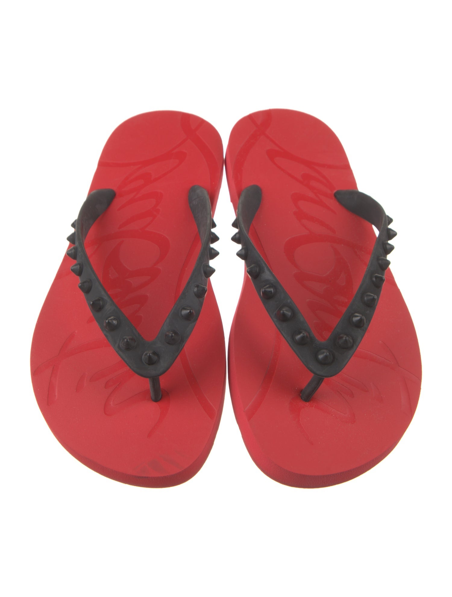 Christian Louboutin Rubber Studded Accents Flip Flops